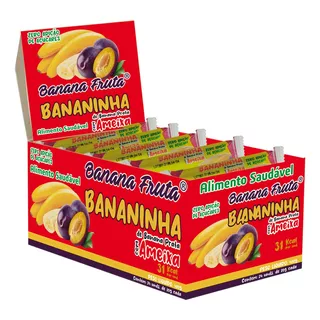 Bananinha Cremosa Com Ameixa 100% Banana Zero Açucar 24un 