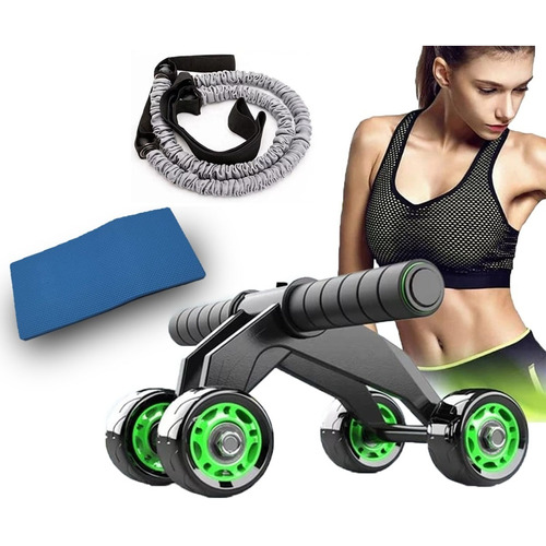 Ejercitador Abdomen Ab Roller Wheel +liga Resistencia+tapete