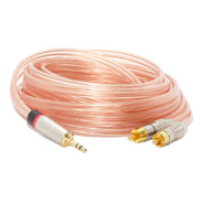 Cable Audio Plug 3,5 Stereo A 2 Rca  Metalico Dorado 10 Mts