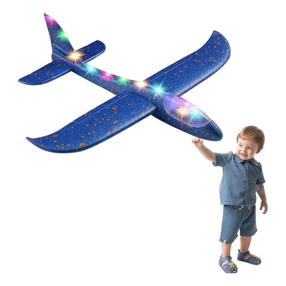 Avion Planeador Espuma Ternopor Juguete Luz Led Niños Adulto