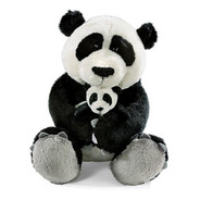 100 Pelúcia Família Urso Panda Mãe 25cm + Filhote 8cm Oferta