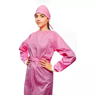 Bata Quirúrgica Reutilizable - Línea Impermeable Color Rosa