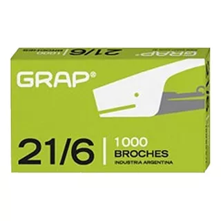 Broches Grap 21/6 X1000 Para Abrochadora Pinza Grap 21/6 Caja 100 Cajitas