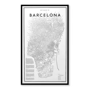 Cuadro Mapa Barcelona Y Otras Ciudades 45x74cm Punto Arte