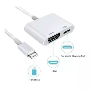 Adaptador Hdmi Lightning iPhone Tv iPad Cabo Carregador Ios