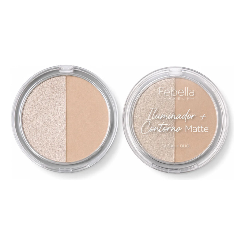 Iluminador + Contorno Matte Makeup Duo Longa Duração Febella