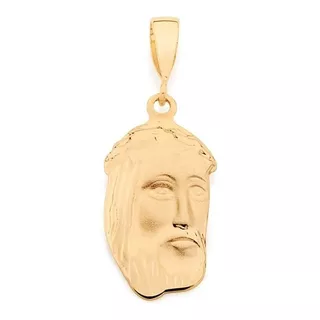 Pingente Face De Cristo Folheado Ouro Rommanel 2,2 Cm 