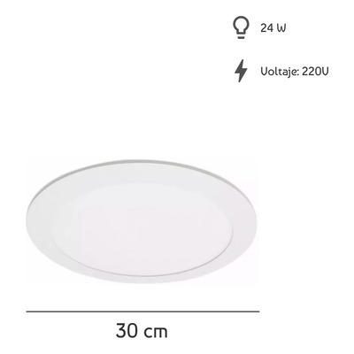 Panel Led 24w Embutir 30cm Plafon Alta Potencia Techo 