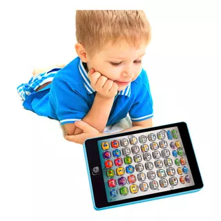 iPad Tablet Infantil Interativo Educativo Bilíngue 2 Cores Cor Azul