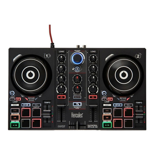 Controlador DJ Hercules DJControl Inpulse 200 negro de 4 canales