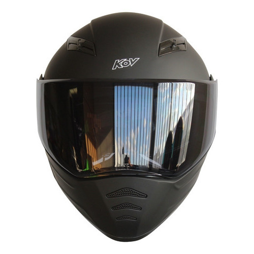 Casco Kov Estelar Negro Mate Abatible Para Moto Con Luz Stop Tamaño del casco M