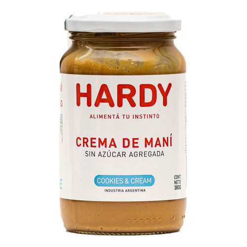 Hardy crema de mani con cookies and cream 380 gr