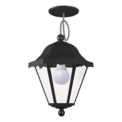 Farol 6 Caras Negro Colgante Con Floron Apto Led Eco Spl   Negro