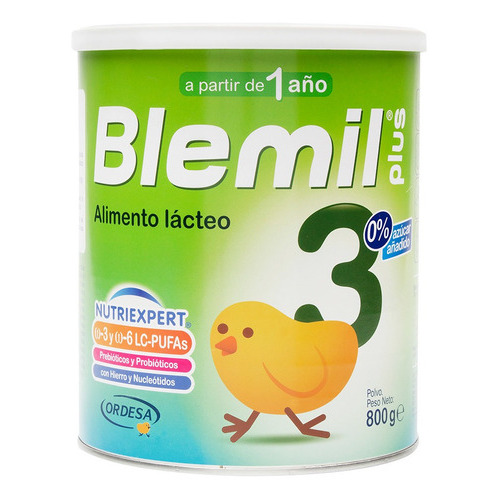 Formula De Crecimiento Blemil Plus 3 Sin Azucar Lata X 800 G Sabor Sin Sabor