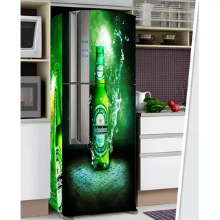 Adesivo Geladeira Decorativo Freezer Completo Heineken 03