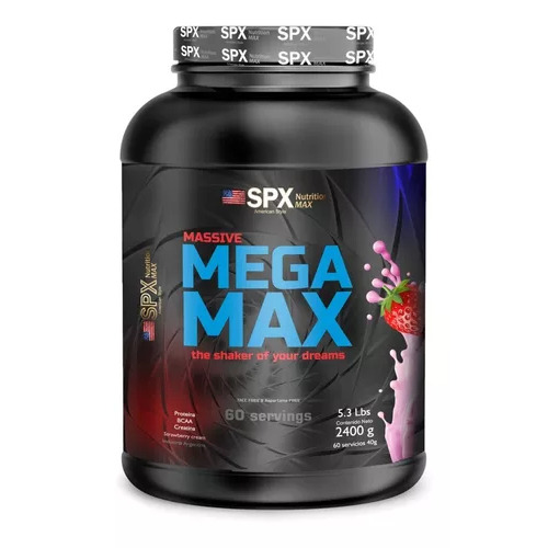 Spx Mega Max Super Concentrado Proteico Sabor Strawberry Cream Con Bcaa, Creatina 2400gr