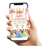 Invitación Princesas 2 Disney Digital Interactiva Cumpleaños