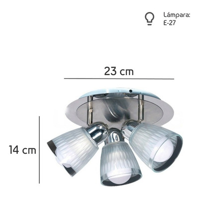 Plafon 3 Luces Abril Ideal Ventilador De Techo Apto Led