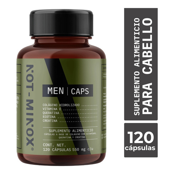 Cápsulas Not Minox Hombre Cabello Barba Biotina Creatina Sabor Neutral