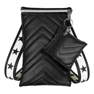 Cartera Porta Celular Bandolera Slim + Mini Bag Eco Cuero