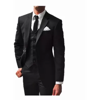 Terno Slim Kit Completo +gravata+camisa+colete+capa De Ziper