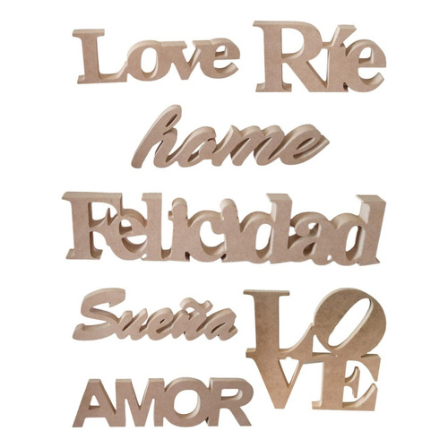Palabras Decorativas Madera 18 Mm - Home - Love - Amor - Etc Palabras Decorativas A Eleccion