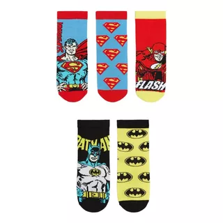 Pack X 5 Medias Superhéroes Batman Superman Flash