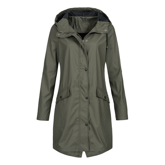 Chaquetas C Para Mujer Solid Rain Outdoor, Talla Grande, Imp