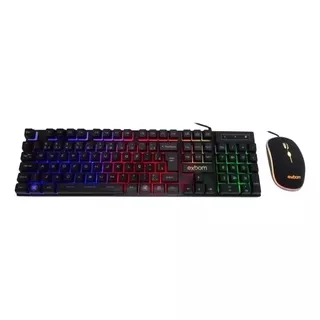 Kit De Teclado E Mouse Gamer Exbom Bk-g550 Português Brasil De Cor Preto