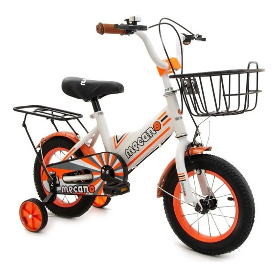 Bicicleta Vintage Rodado 12 Love Infantil Ruedas Inflables Color Naranja