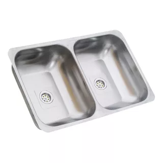 Bacha Doble Cocina M30 Profunda Acero Inox 430 Mate 