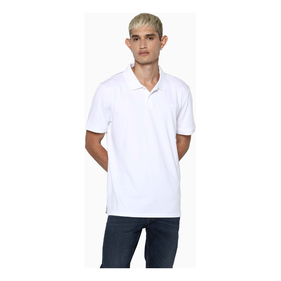 Polo Blanco De Algodón Para Hombre Calvin Klein