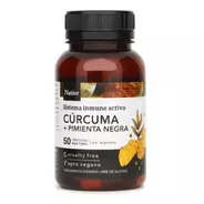 Suplemento En Cápsulas Natier Cúrcuma + Pimienta Negra Antioxidantes En Frasco De 50ml