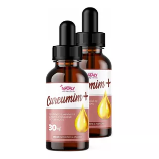 Kit Com 2 Curcumim+ | Açafrão E Colágeno Tipo Ii Gotas 30ml Sabor Abacaxi E Gengibre