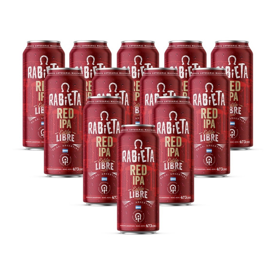 Cerveza Rabieta Red Ipa 473cc Pack X 12 Latas