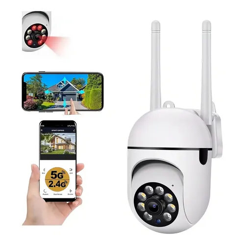 Mini Cámara De Vigilancia WiFi 1080P - Gira 360°, Con Visión Nocturna Y Detector De Movimiento - Ideal Para Bebés, Hogar O Mascotas - Alerta En Tiempo Real