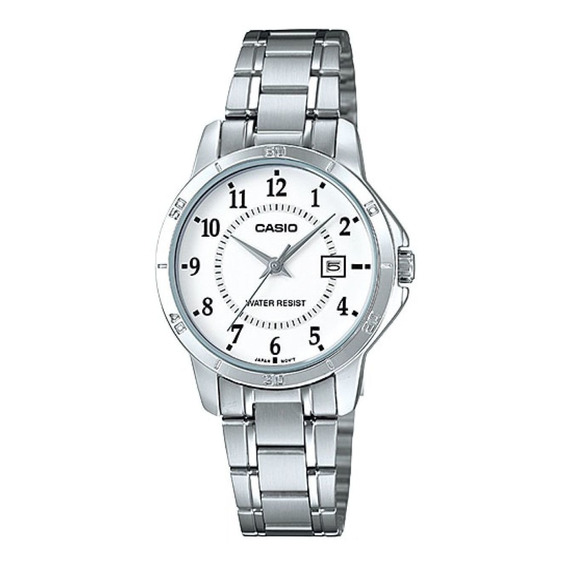 Reloj Para Mujer Casio Ltp_v004d_7b Plateado