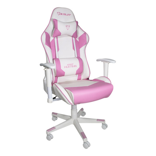 Silla Gamer Ocelot/color Rosa Con Blanco/descansa Brazos Aju