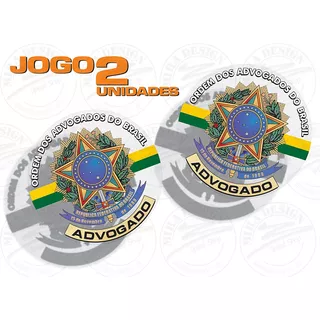 Jogo C/ 2 Adesivos Advogado - Oab P/ Vidro (interno)