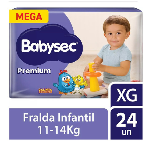 Pañales Babysec Premium sin género  XGPañales Babysec Premium sin género XG x 24 unidades