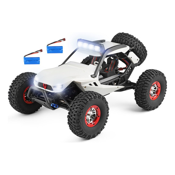 Carro De Control Remoto 4x4 Buggy Rc 12429 + Pila Adicional Color Blanco Personaje N/a