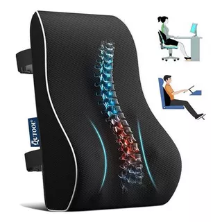 Cojin Soporte Lumbar Memory Foam Oficina Auto Dolor Columna