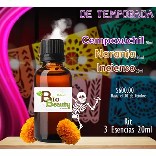 Kit Esencias Incienso Cempasúchil Naranja Aromaterapia