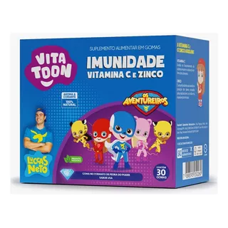 Vitatoon Imunidade Vit C + Zn 2g -uva -30gomas Maxinutri Sabor Uva