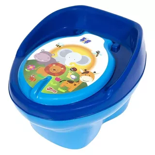 Troninho Penico Infantil Bichinhos Azul Styll Baby Musical