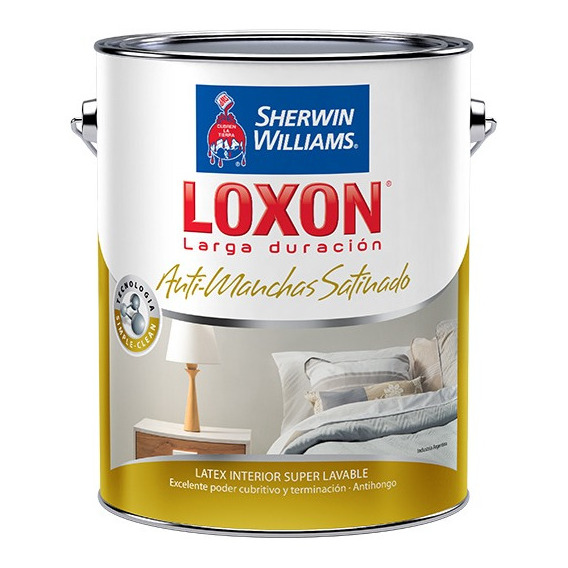 Loxon Latex Antimanchas Interior Lavable Satinado X 4lts - Prestigio