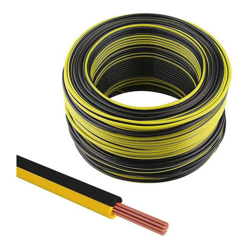 Cable Thw Calibre 8 Alucobre Keer 100m Antiflama Negro Color de la cubierta Negro/Amarillo