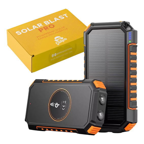 Power Bank Solar 20000mah Batería Portátil Carga Inalambrica