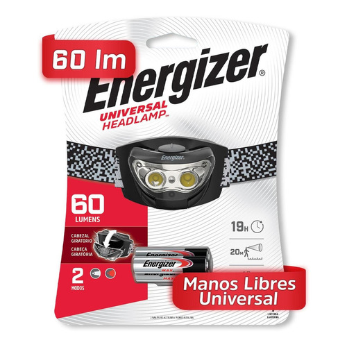 Linterna Manos Libres Energizer 60 Lumenes Color de la linterna Negro Color de la luz Blanco