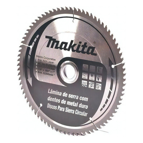 Disco Sierra Widia Ø235mm Makita B-19174 80d Para Madera Color Plateado